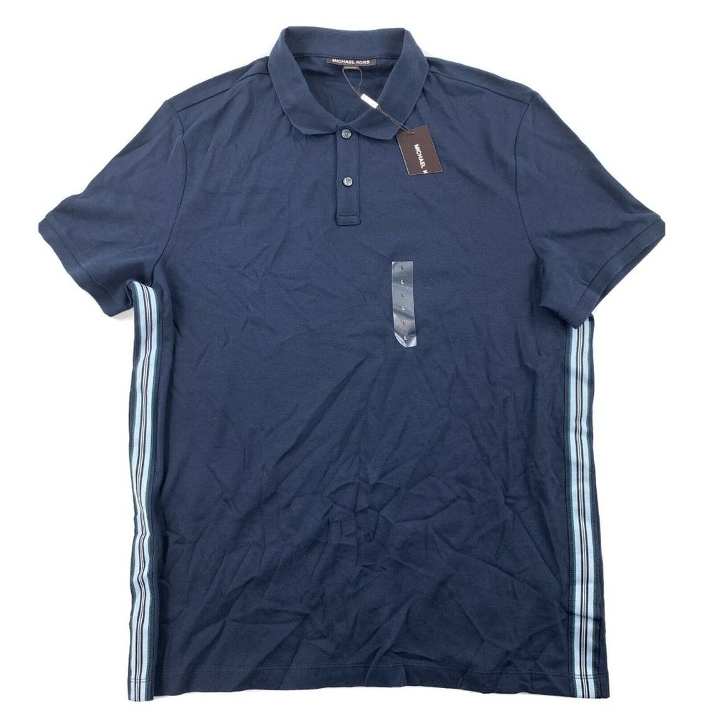 Michael Kors Ribbon Side Stripe Polo Shirt Large